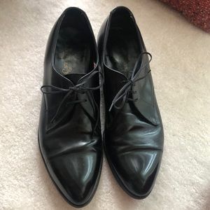 Stetson men’s leather, lace up, dress loafers. Size 9.5. Black.